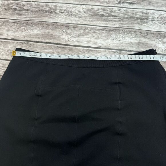 Ann Taylor Women's Black Paneled Fitted Pencil Skirt 8 Ribbon Waistband Side Zip - Picture 10 of 11